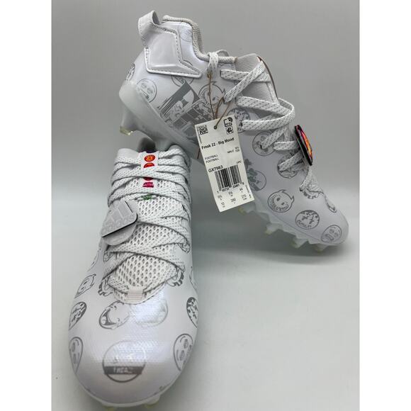 Adidas Freak 22 Big Mood Football Cleats White Silver Emoji GX7983 Size 10 New - Picture 14 of 16